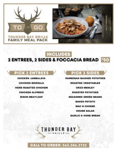 Thunder Bay Grille Family Meals To Go